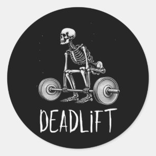 Skeleton Workout Halloween Weight Lifting Fitness Runder Aufkleber