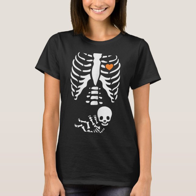 Skeleton Xray Halloween Costume Pregnant Women Mom T-Shirt (Vorderseite)