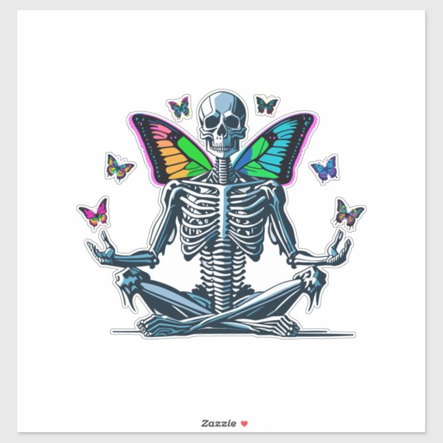 Skeleton Yoga Aufkleber (Blatt)