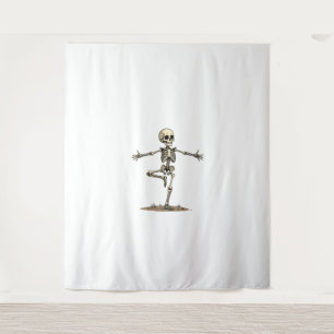 Skeleton Yoga - Funny Halloween Fitness Shirt Wandteppich
