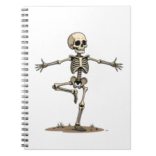 Skeleton Yoga � Lustiges Halloween Fitness-Shirt Notizblock