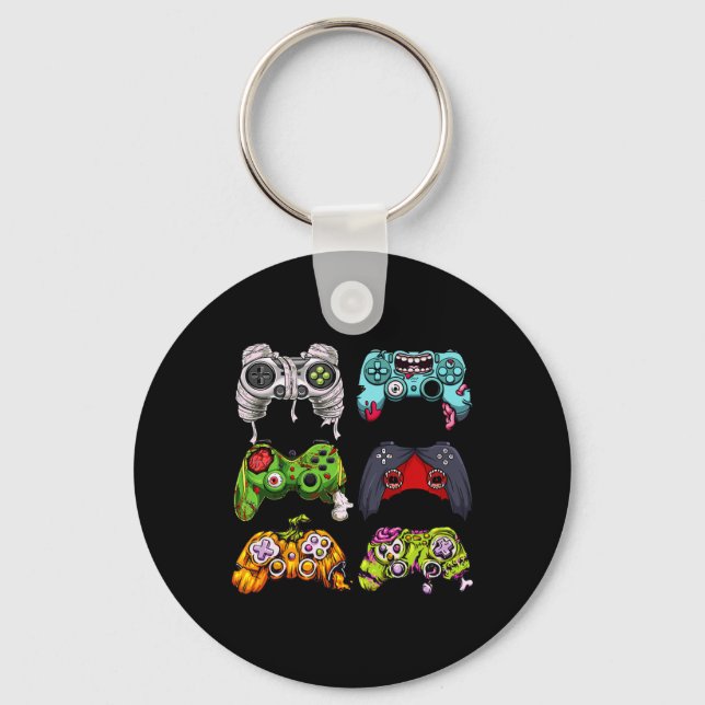Skeleton Zombie Gaming Controller Halloween Gamer Schlüsselanhänger (Vorderseite)