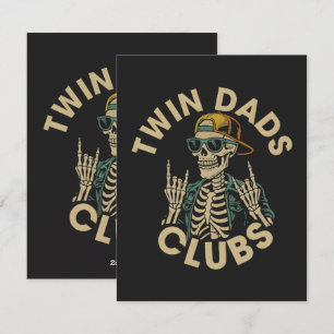 Skeleton-Zwillinge-Väter-Club Feiertagskarte