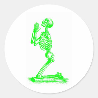 skeletongrün runder aufkleber