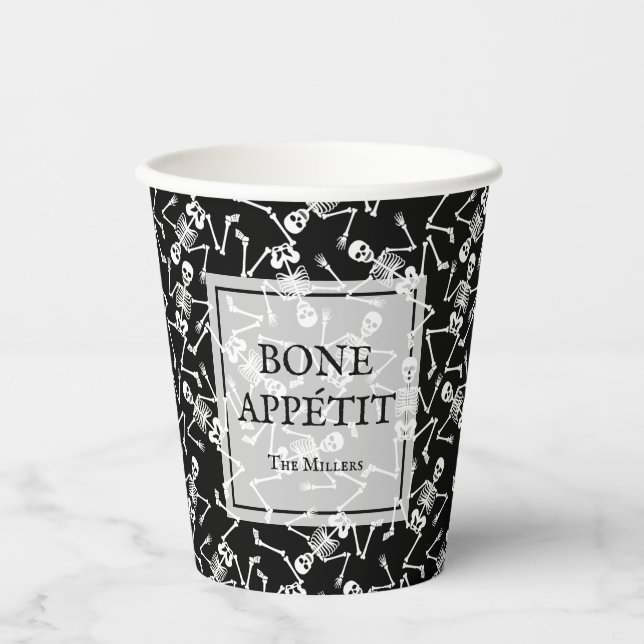 Skeletons BONE APPÉTIT Pappbecher (Vorderseite)