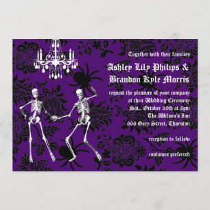 Skeletons glamour Faire-part de mariage (violet)
