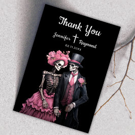 Skeletons Gothic Wedding Dankeschön Karten