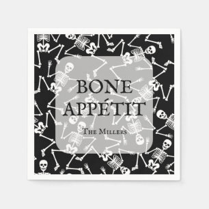 Skeletons Halloween-Party Schwarz Serviette