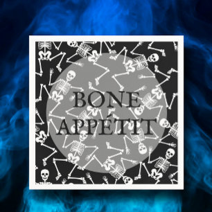 Skeletons Halloween Schwarz Serviette