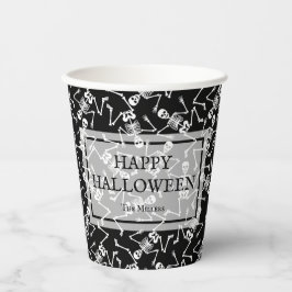 Skeletons Happy Halloween Pappbecher