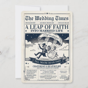 Skeletons Leap of Faith Hochzeits-Einladung Einladung