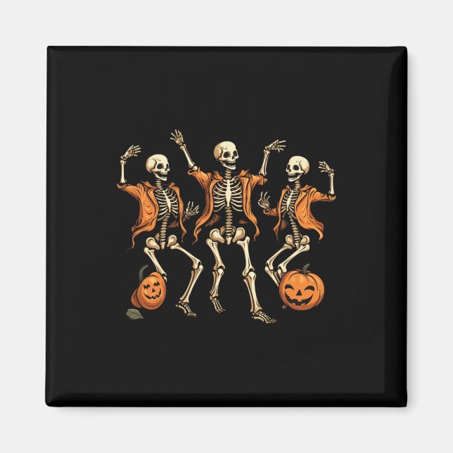 Skeletons Pumpkin Halloween Magnet (Vorne)
