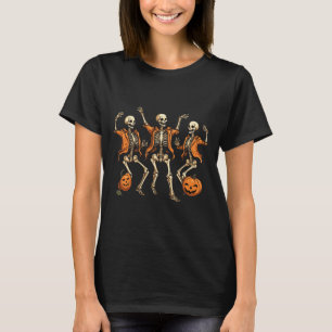 Skeletons Pumpkin Halloween T-Shirt