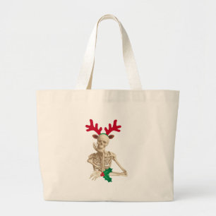 Skelett-Albtraum-Weihnachten Jumbo Stoffbeutel
