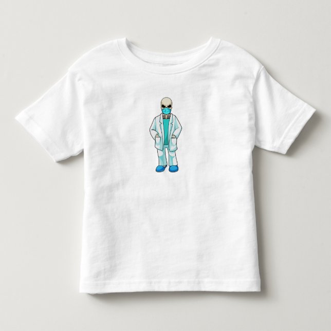 Skelett als Arzt mit Gesichtsmaske Kleinkind T-shirt (Vorderseite)