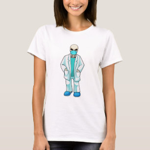 Skelett als Arzt mit Gesichtsmaske T-Shirt