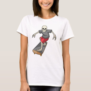 Skelett als Skater mit Skateboard T-Shirt