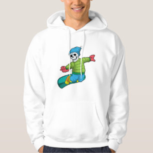 Skelett als Snowboarder mit Snowboard Hoodie