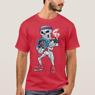 Skelett als Tennisspieler mit Kopf T-Shirt