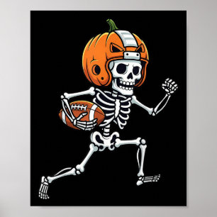 Skelett American Football Spieler Gruseliger Sport Poster