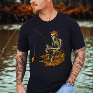 Skelett-Angeln Lustiges Halloween T-Shirt