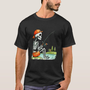 Skelett-Angler-Halloween-Kostüm Lustiges Angel-Kos T-Shirt