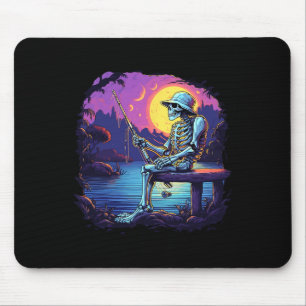 Skelett-Angler Sonnenuntergang Byss Fischer Skelet Mousepad