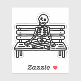 Skelett auf Bank Aufkleber