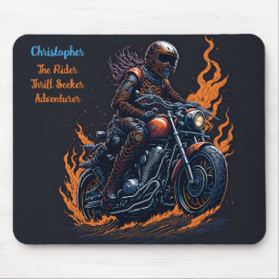 Skelett auf Motorrad Mousepad