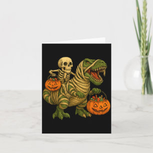 Skelett auf Mumie reitender Dinosaurier T Rex Hall Karte
