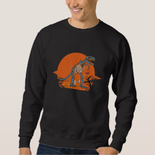 Skelett auf Mummy Dinosaurier Rex Halloween-Kürbis Sweatshirt