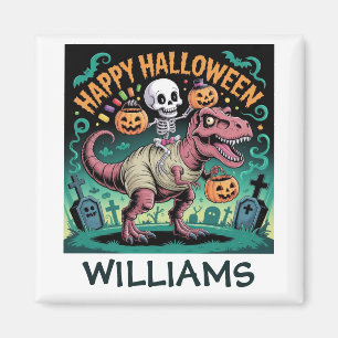 Skelett auf Mummy T-Rex - Spooky Dino Rider Magnet