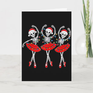 Skelett-Ballerina-Balletttanz-Weihnachten-Frauen G Karte