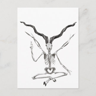 Skelett-Baphomet-Platte Postkarte