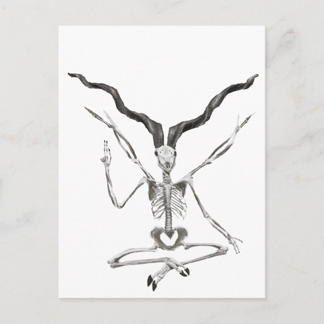 Skelett-Baphomet-Platte Postkarte (Vorderseite)