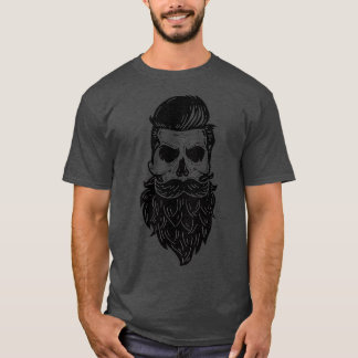Skelett Bart Bearded Skull T-Shirt