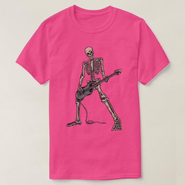 Skelett Bass für Bassist und Bassgitarre T-Shirt (Design vorne)