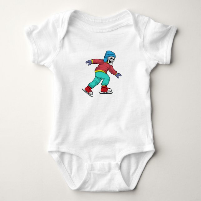 Skelett bei Ice Skaten mit Ice-Skaten Baby Strampler (Vorderseite)