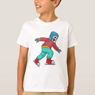 Skelett bei Ice Skaten mit Ice-Skaten T-Shirt