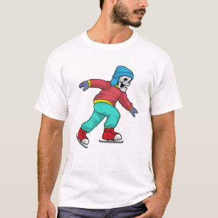 Skelett bei Ice Skaten mit Ice-Skaten T-Shirt