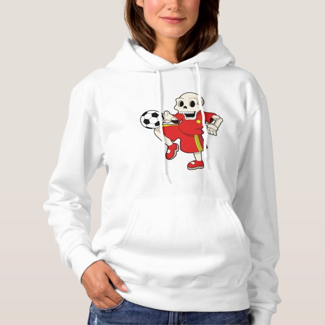 Skelett beim Fußballsport Hoodie (Vorderseite)