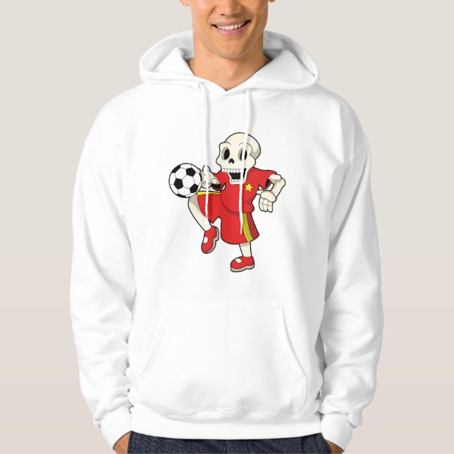 Skelett beim Fußballsport Hoodie (Vorderseite)