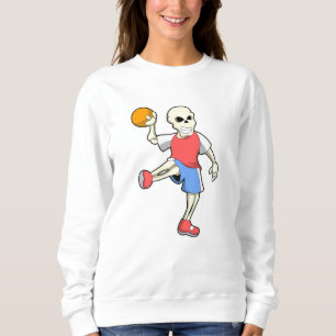 Skelett beim Handballspieler mit Handball Sweatshirt