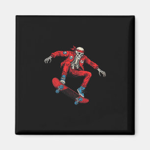 Skelett beim Skateboardfahren auf einem Skateboard Magnet