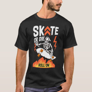 Skelett beim Skateboardfahren cooler Skater Skater T-Shirt