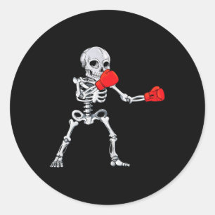 Skelett Boxen Kickboxen Mma Halloween Runder Aufkleber