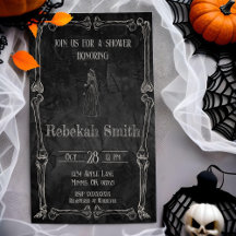 Skelett-Braut Halloween-Brautjungfer-Einladung