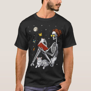 Skelett-Buchliebhaber T-Shirt