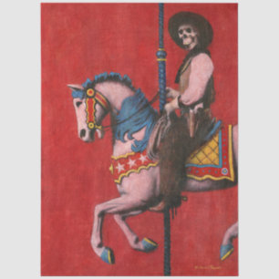 Skelett-Cowboy-Karussell Seidenpapier