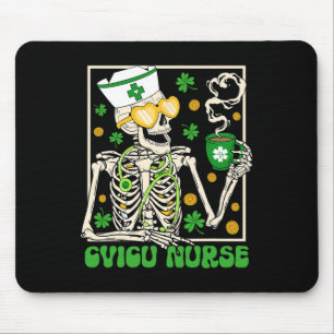 Skelett Cvicu Krankenschwester Kaffee Shamrock St Mousepad